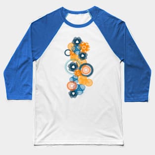 Oranges and Bluebells: a Patterned Spirograph Collage Baseball T-Shirt